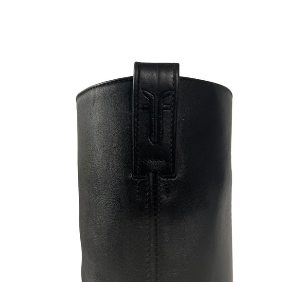 Frye Vintage Y2K Black Leather Square Toe Harness Boots Size 6.5 - Picture 9 of 13